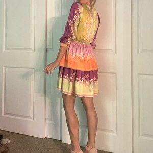 Vibrant Multicolor Dress silk bohemian Lilly Pulitzer colors